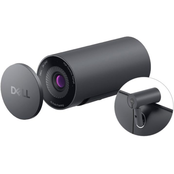 Dell Webcam WB3023-2K QHD/FHD/HD Resolution, Sony Sensor, f2.0 Aperture, Face Detection, Noise Reduction Mic, 2X HD Zoom, USB-A, Microsoft Teams/Zoom Certified - Black