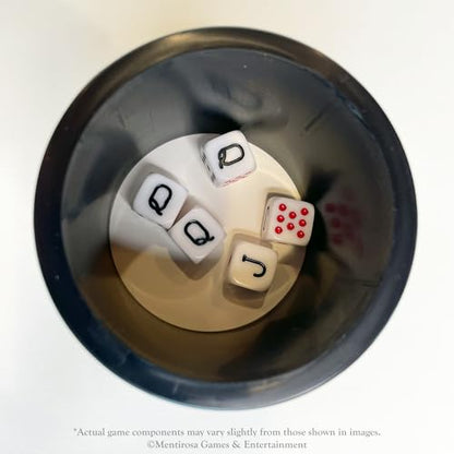 MENTIROSA® Travel 6-Player Set – The Original Bluffing Dice Game for Adults, Premium Portable Party Game for Friends, Vacations, and Game Nights, Compact Case with Poker Dice, Tubes & Chips