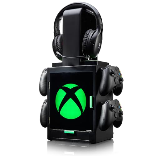 Numskull Official Xbox LED Light Gaming Locker, Controller Holder & Headset Stand for PS4/PS5 & Xbox Series X|S - Multiple LED Lighting Settings - Official Xbox Merchandise - color: Xbox LED