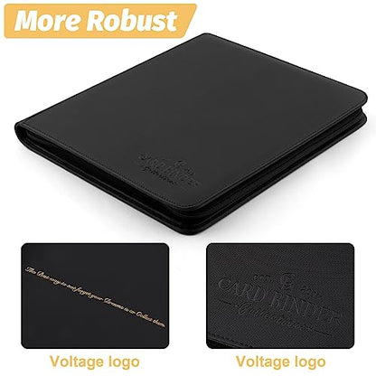 Trading Card Binder, Card Collection Binder Album Folder with 720 Side Loading Pockets, 12 Pocket Trading Card Album Folder for TGC,MTG, Baseball Cards, Yugioh - color: Black720