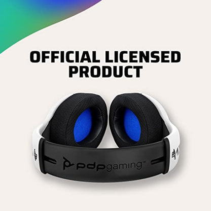 PDP LVL50 Wireless Stereo Gaming Headset, Officially Licensed by Sony PlayStation 5, PS5/PS4/PS3/PC, Lightweight Durable 40 Foot Connection, Noise-canceling Flip-to-Mute Mic, White - color: White, style: Wireless