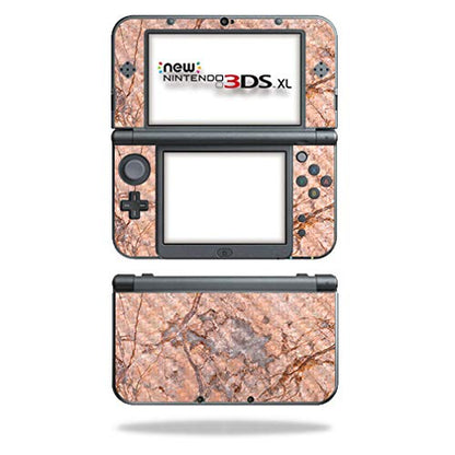 MightySkins Carbon Fiber Skin for Nintendo New 3DS XL (2015) - Blush Marble | Protective, Durable Textured Carbon Fiber Finish | Easy to Apply, Remove, and Change Styles | Made in The USA - color: Blush Marble