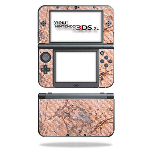 MightySkins Carbon Fiber Skin for Nintendo New 3DS XL (2015) - Blush Marble | Protective, Durable Textured Carbon Fiber Finish | Easy to Apply, Remove, and Change Styles | Made in The USA - color: Blush Marble