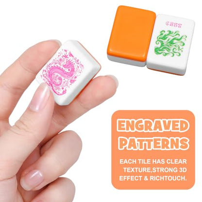 Ceenna American Mahjong Set with Carrying Bag,American,Orange - color: Orange