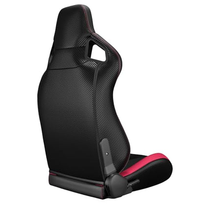 2 Pcs Adjustable Universal Racing Seats with Double Sliders, Reclinable Bucket Seats, 1 Pair of Sport Seats for Vehicles (Pink) - color: Pink