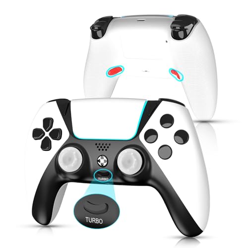UGAME Replacement for Luna Controller,Ymir Wireless Controller for Fire TV with Back Paddles/Turbo/1200 mAh Power Supply,Mando Made for Luna/PS4/PC,White - color: white