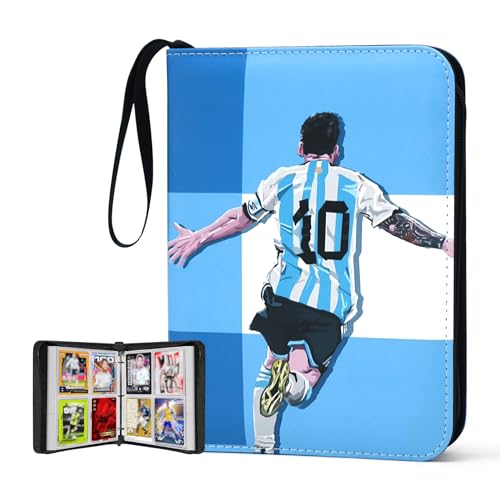 400 Pockets Soccer Card Binder for Soccer Cards 2025 2026,Portable Waterproof Storage Bag with Removable Sleeves for Topps Sports Cards Collectors - color: Soccer-MS-400 Cards-01, size: 4 Pocket
