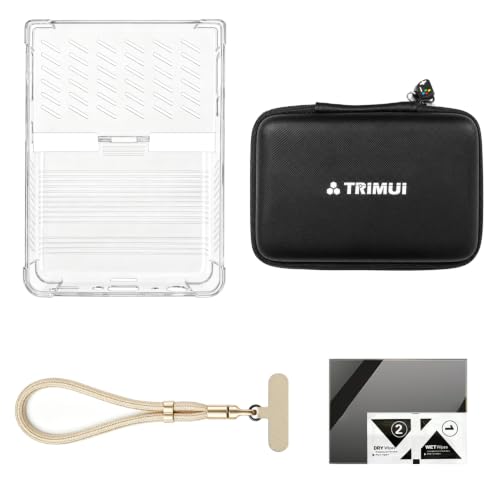 Accessory Kit Compatible with TRIMUI Brick Pro, Clear PC Protective Case, Hard EVA Carrying Case, Tempered Glass Screen Protector, Wrist Strap & Cleaning Cloth, Retro Handheld Game Console Accessories - color: Transparent