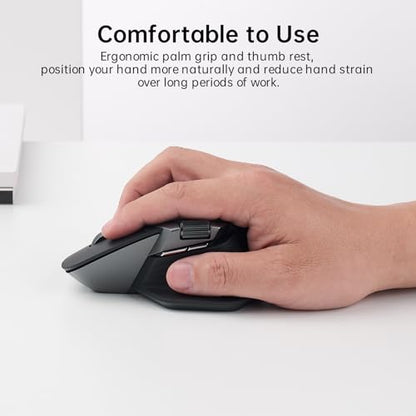 Rapoo MT760 Multi-Device Wireless Mouse, Bluetooth 5.0 and 2.4G Multi-Mode Connection, Up to 4 Devices, 11 Programmable Buttons, 4K DPI, 90 Days Battery Life, PC, Matte Black - color: Matte Black, size: Standard