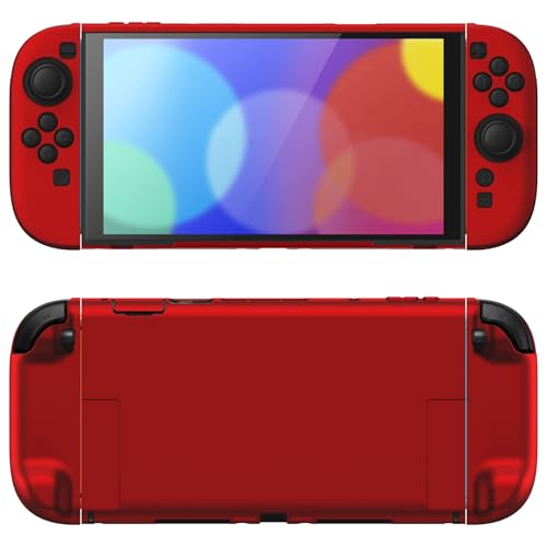 PlayVital Hard Case for Nintendo Switch 2 with Extra Stand & Thumb Grip Caps | Split Design, Dockable Protective Full-Body Shell Cover for Nintendo Switch 2 | Solid Color Series (Scarlet Red) - color: Scarlet Red