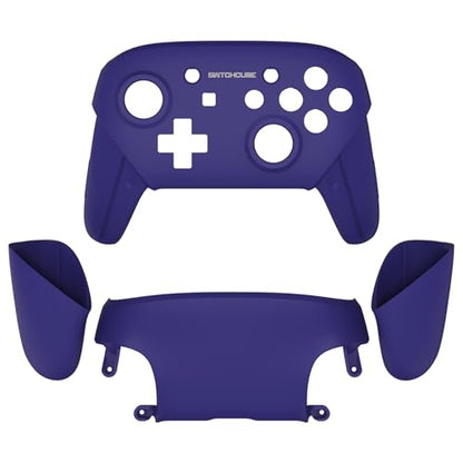 eXtremeRate Classic SwitchCube Style Faceplate Backplate Handles for Nintendo Switch Pro Controller, Soft Touch Replacement Grip Housing Shell Cover with Full Set Buttons for Nintendo Switch Pro - color: Classic SwitchCube Style - Purple