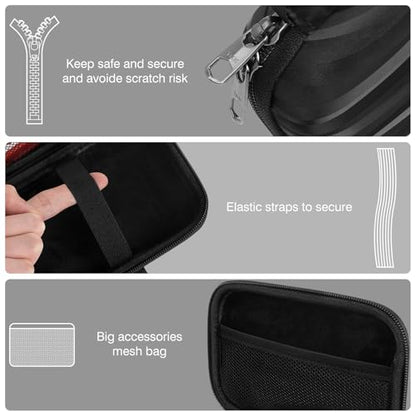 TOCCOOL Handheld Game Console Carrying Case, Protective Travel Retro Mini Game Console Box for Charging Cable, Earphones, Batteries, and Accessories (Black) - color: Black