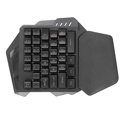 2.4G Wireless One Handed Gaming Keyboard, 35 Keys RGB Gaming Keypad with Recessed Keycaps, Compact Single Hand Keyboard for Computer, ABS Mini Mechanical with 2000mAh