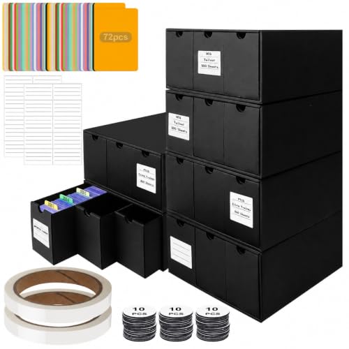 Trading Card Storage Box, 14400+ Card Organizer with 24 Inner Boxes & 72 Card Dividers, Fits Sleeved Cards & Toploaders for MTG, TCG, YGO, PTCG, Sports Cards, with Labels & Tapes - color: 24-600 CT Boxes Fits Toploaders