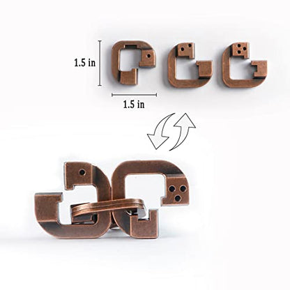 MHY 3 Pieces Large Size Brain Teaser Puzzles,Metal Cast Puzzle Game Toys，3D Highly Difficult Adult Puzzles，IQ Educational Box for Teens… - color: C-3pcs Lock Set
