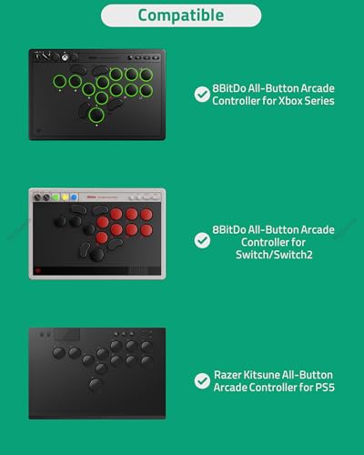 Geekria Hard Shell Travel Carrying Case Compatible with Razer Kitsune / 8BitDo All-Button Arcade Controller (Dark Grey)