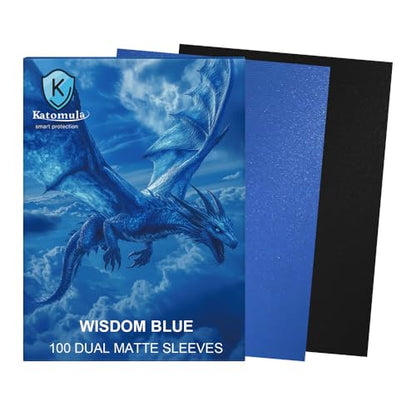 Wisdom Blue Dual Matte Card Sleeves, Katomula Card Sleeves for MTG, Standard Card Sleeve for PKM, Flesh & Blood - color: Wisdom Blue