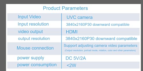 4K30Hz UVC to HDMI Converter/Adapter with Power Delivery, Compatible with DJI Osmo Action 4/5 & Pocket 3, Insta360, USB to HDMI, for Live Streaming, Webcam to TV/Monitor/Capture Card