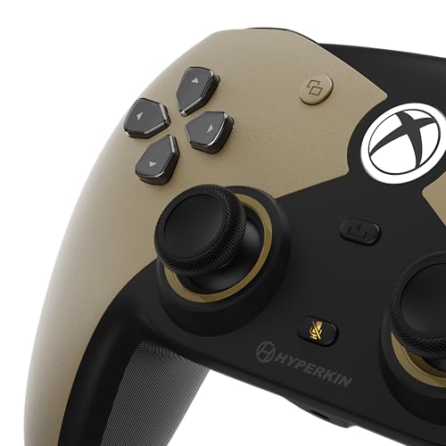 Hyperkin The Competitor Wired Controller for XBOX Series X|S, XBOX One & PC with Hall Effect Joysticks & Impulse Triggers; Symmetrical Layout & Precision D-Pad - Officially Licensed XBOX - Midas Touch - color: 골드.