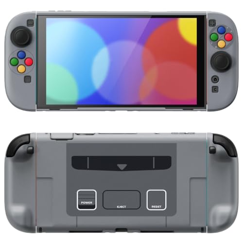 PlayVital Protective Case for Nintendo Switch 2 with Extra Stand | Ultra-Slim Dockable Hard Shell, Split Joycon Cover, Button Caps & Thumb Grips | Pattern Series, SFC SNES Classic EU Style - color: SFC SNES Classic EU Style