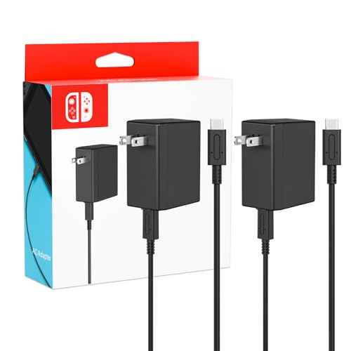 2-Pack Charger for Nintendo Switch, 45W AC Adapter Fast Charging with 2-Pack 5ft Detachable USB C Cable, Compatible with Switch/OLED/Lite, Steam Deck, Support TV Mode, Original Quality - size: 2Pack 5FT