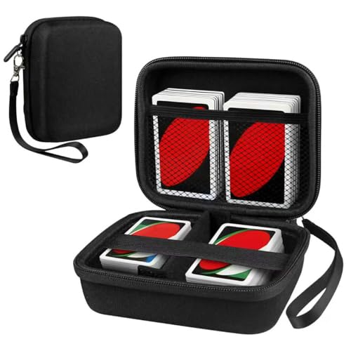 300+ Game Card Storage Case for UNO/Five Crowns/SKYJO Playing Card | Portable Card Deck Holder Box Compatible with Bicycle/Phrase 10/PlayMonster/Exploding Kittens Card Games, Black (Case Only) - color: Black