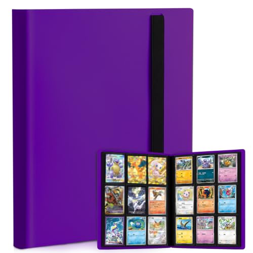 Trading Card Binder, 9 Pocket 20 Pages 360 Cards, Suitable for MTG, TCG(Purple) - color: Purple