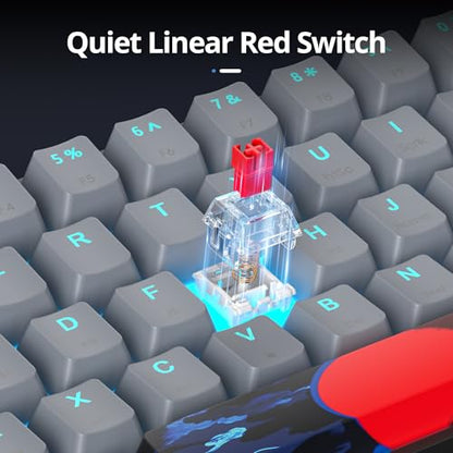 surmen 60% Wired Mechanical Gaming Keyboard, 61 Keys Backlit Ultra-Compact Mini Office Keyboard with Red Switch for PC/Mac Gamer, Typist (61 Dolch) - color: 61 Dolch