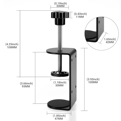 3 inch C-Clamp with Four Small Holes in the back, 1-Pack Adjustable Desk C Clamps for Range 0.35"~3.37", Versatile Clamp for Brake, Parts Assembly, Fastening, Welding, Woodwork, Metal Work - size: 3 in, style: 1-Pack