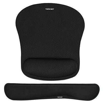 TECKNET Keyboard Wrist Rest and Mouse Pad Set with Wrist Support | Memory Foam Ergonomic Mousepad Rests for Pain Relief, Wrist Rest for Computer Keyboard for Office & Home