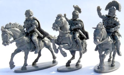 Wargames Delivered - Victrix Early Imperial Roman Mounted Generals with Bonus Miniature STL Download – 12 Detailed 28mm Miniatures with Generals, Legates, Centurions & Horses Miniature Wargaming