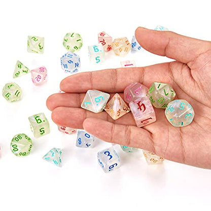 Polyhedral Dice Set, 70 Pcs DND Dice with 10 Pouche | for Dungeons and Dragons DND RPG MTG Table Gams D4 D6 D8 D10 D%D12 D20 - color: 10sets-70pcs