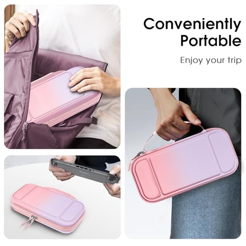 FINTIE Carrying Case for Nintendo Switch 2 (2025), Shockproof Hard Shell Switch 2 Case, Protective Cover Travel Bag with 19 Game Card & 2 Micro SD Card Slots & Inner Pocket, Fantasy Ombre - color: Fantasy Ombre