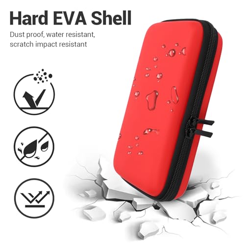 Carrying Case for NintendoNew New 2DS XL, 2DS LL, NEW 3DS, 3DS Console, Hard Protective Shell Travel Case Pouch with 8 Game Cartridges Slot, Water Proof PU & Hard EVA, Console - color: Red