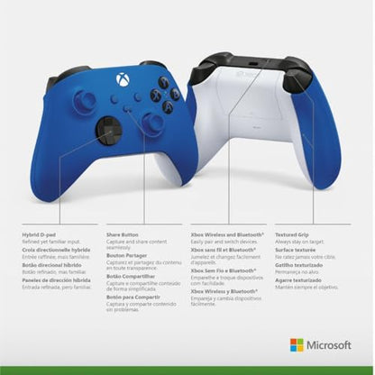 Microsoft QAU-00065 Xbox Special Edition Wireless Controller Shock Blue 2 Pack - color: Shock Blue