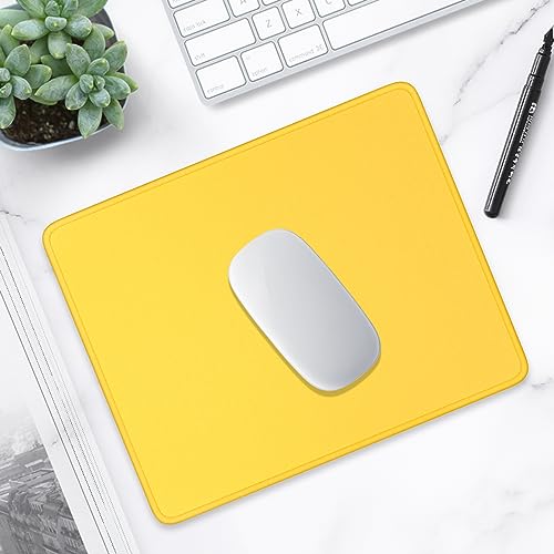 Hsurbtra Mouse Pad, Premium-Textured Square Mousepad 10.2 x 8.3 Inch, Stitched Edge Anti-Slip Waterproof Rubber Pretty Cute Computer Mat for Office Gaming Laptop Women Kids Apricot Yellow - color: Apricot Yellow, size: Square Mousepad (10.2" x 8.3")