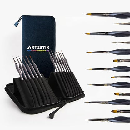 Miniature Paint Brushes Set of 13, Detail Brushes for Acrylic, Oil, Watercolor, Nail Art, Mixed Media Art, Model Painting, Miniature Painting, Face & Fantasy Art, Paint by Numbers Kit