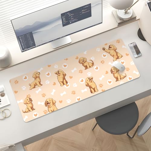 Mousepad Desk Mat Gaming Large Keyboard Cute Office Desktop Computer Laptop Dog XXL Long Giant Big Kawaii Aesthetic Girly Pretty Design Women Girl Gamer Oversized Wide 30x12'' Mousepad - color: Dog