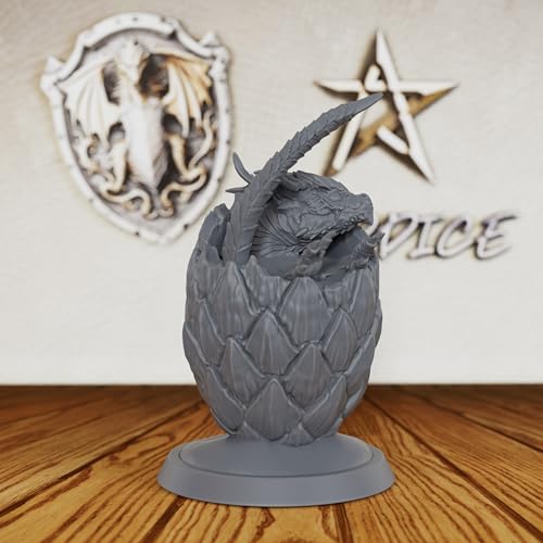 AUSPDICE Hatching Dragon Egg Miniature 28mm, Unpainted Fantasy Figure AS425