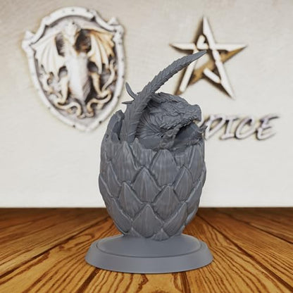 AUSPDICE Hatching Dragon Egg Miniature 28mm, Unpainted Fantasy Figure AS425