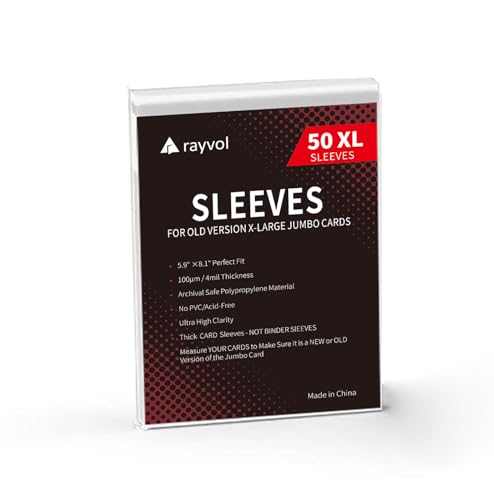 Jumbo Card Sleeves XL Size 5.7x7.9 Inch for Oversized Cards (50) | Protects oversized TCG cards with clear XL sleeves measuring 5.7 x 7.9 inches for secure storage and display. - color: Xl: 5.7" X7.9"
