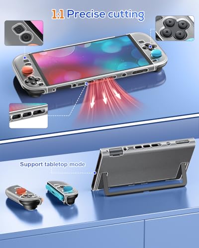 FYOUNG Protective Case for Nintendo Switch 2 2025, Slim Hard Shell | Switch 2 Case Accessories, Scratch&Shock Protection Cover with Screen Protector, 8 Thumb Grip(Matte White, Switch 2 7.9inch) - color: Matte White