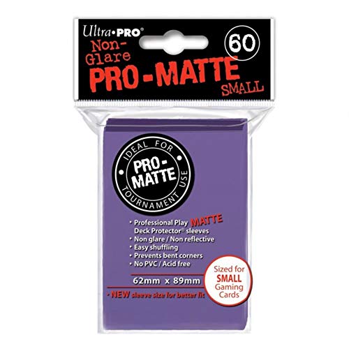 Ultra Pro - PRO-Matte 60ct Small Deck Protector (Purple) - Protect Your Valuable Gaming, Sports, or Collectible Cards from Scratches, and Wear While Minimizing Glare with Ultra Pro's Matte Finish - color: Purple, size: Small