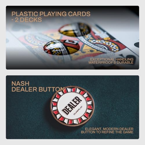 SLOWPLAY Nash Clay Poker Set, 14g&40mm Poker Chips for Texas Hold'em | Black Gold Edition; 500 pcs Numbered Full Set; premium case with PC Shell; clay composite poker chips; Art Deco style - color: Black Gold, size: 500PCS Numbered Full Set (1,5,25,100,50