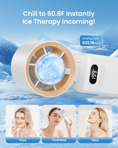 Handheld Portable Turbo Fan with Ice Cooler, Speed (1-199) 5500mAh Rechargeable Personal Fan,[20H Cooling Time] Mini Yet Powerful [20000 RPM] Small Pocket Fans for Travel/Outdoor/Home/Office, White - color: White