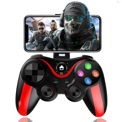 arVin Mobile Game Controller for iPhone & Android with Phone Holder, Bluetooth Gamepad Joystick for iPhone 15/14/13/12/11, iOS, iPad, Samsung Galaxy S23/S22/S21 Ultra, One Plus, Tablet, Call of Duty - color: Red