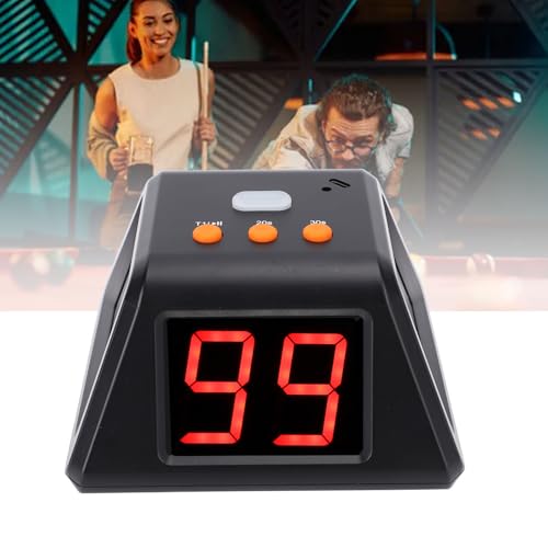 4 Sided Countdown Timer, 1.4 Inch Digits LED Screen Preset Time Table Game Timer Chess Timer Countdown Stopwatch for Chess Table Game (Black) - color: Black