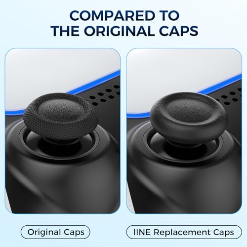 Joystick Replacement Cap Thumb Grips for PS5/PS4 Controller, IINE PS5/PS4 Controller Button Stick Covers, 3D Analog Cap Skin Replacement Part Repair Accessories, 6 PCS