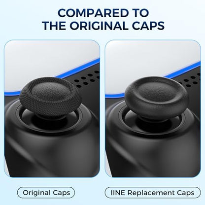 Joystick Replacement Cap Thumb Grips for PS5/PS4 Controller, IINE PS5/PS4 Controller Button Stick Covers, 3D Analog Cap Skin Replacement Part Repair Accessories, 6 PCS