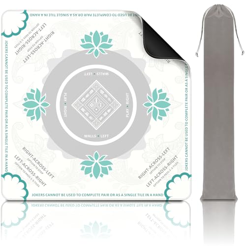 Mahjong Mat for Table, American Mahjong Mat(White) | 31.5" x 31.5",Anti-Slip, Noise-Reducing Gaming Mat for Mahjong/Poker/Board Games/Card Games/Dominoes - color: White